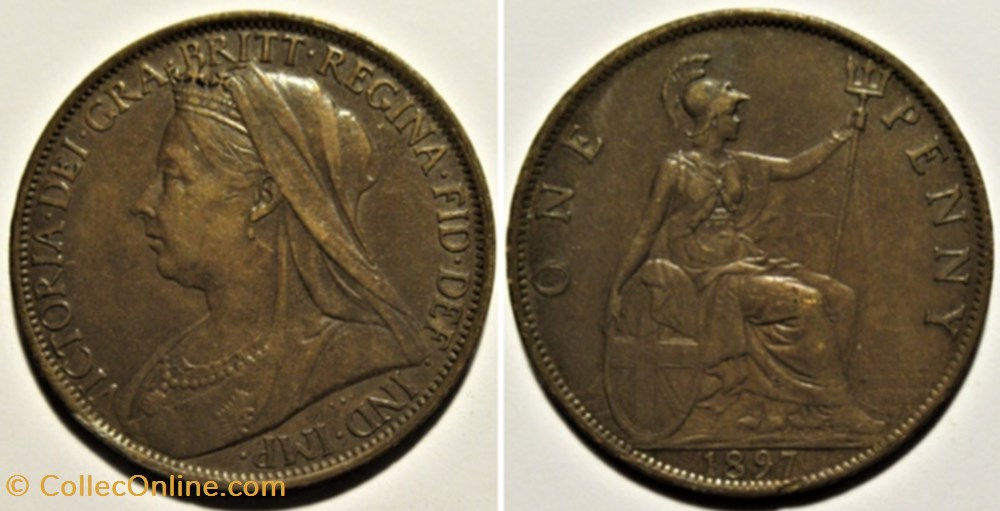 Victoria - One Penny 1897 - Kingdom of Great Britain monnaies monde royaume uni victoria one penny 1897 kingdom of great britain