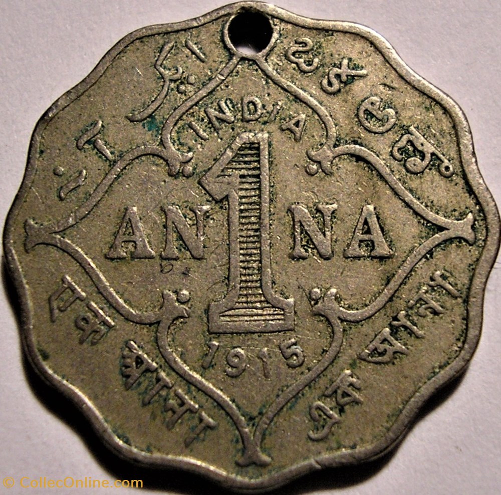 George V - 1 Anna 1915 Bombay - British India monnaie monde inde george v 1 anna 1915 bombay british india