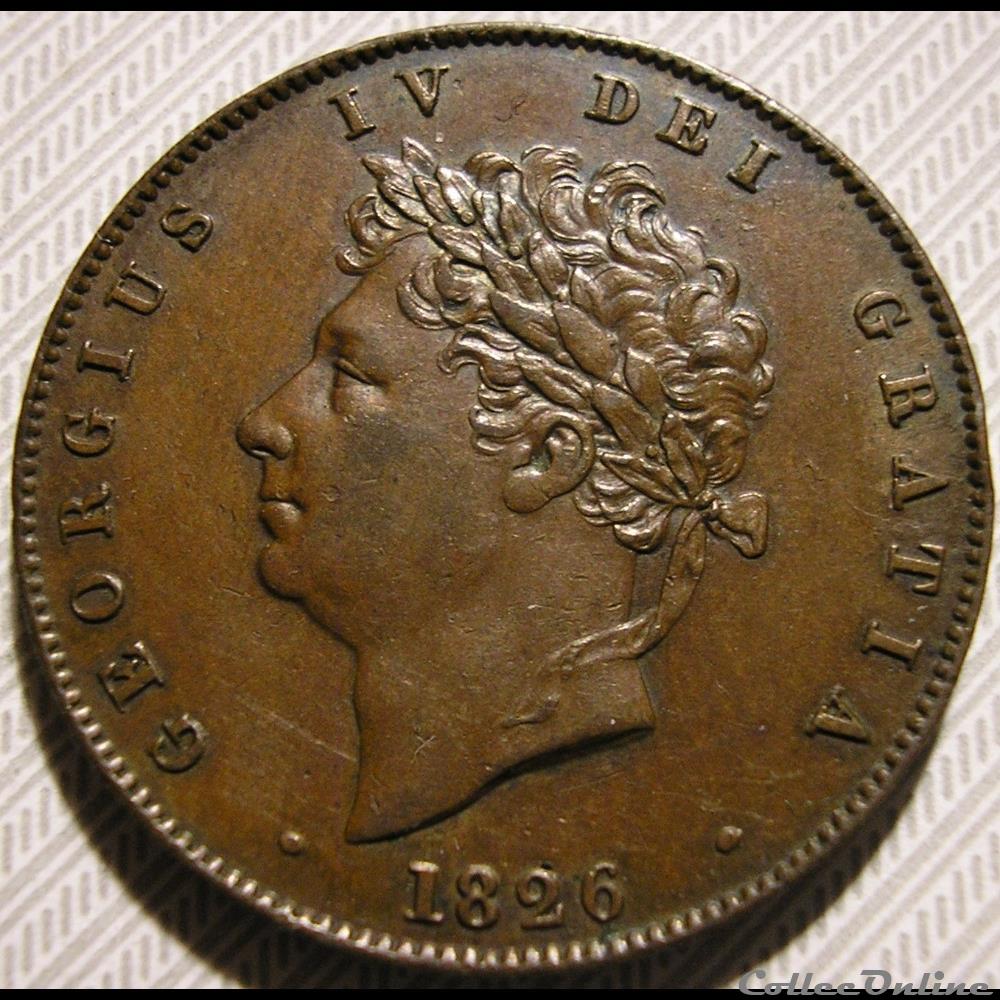 George IV - Half Penny 1826 Great Britain monnaie monde royaume uni george iv half penny 1826 great britain