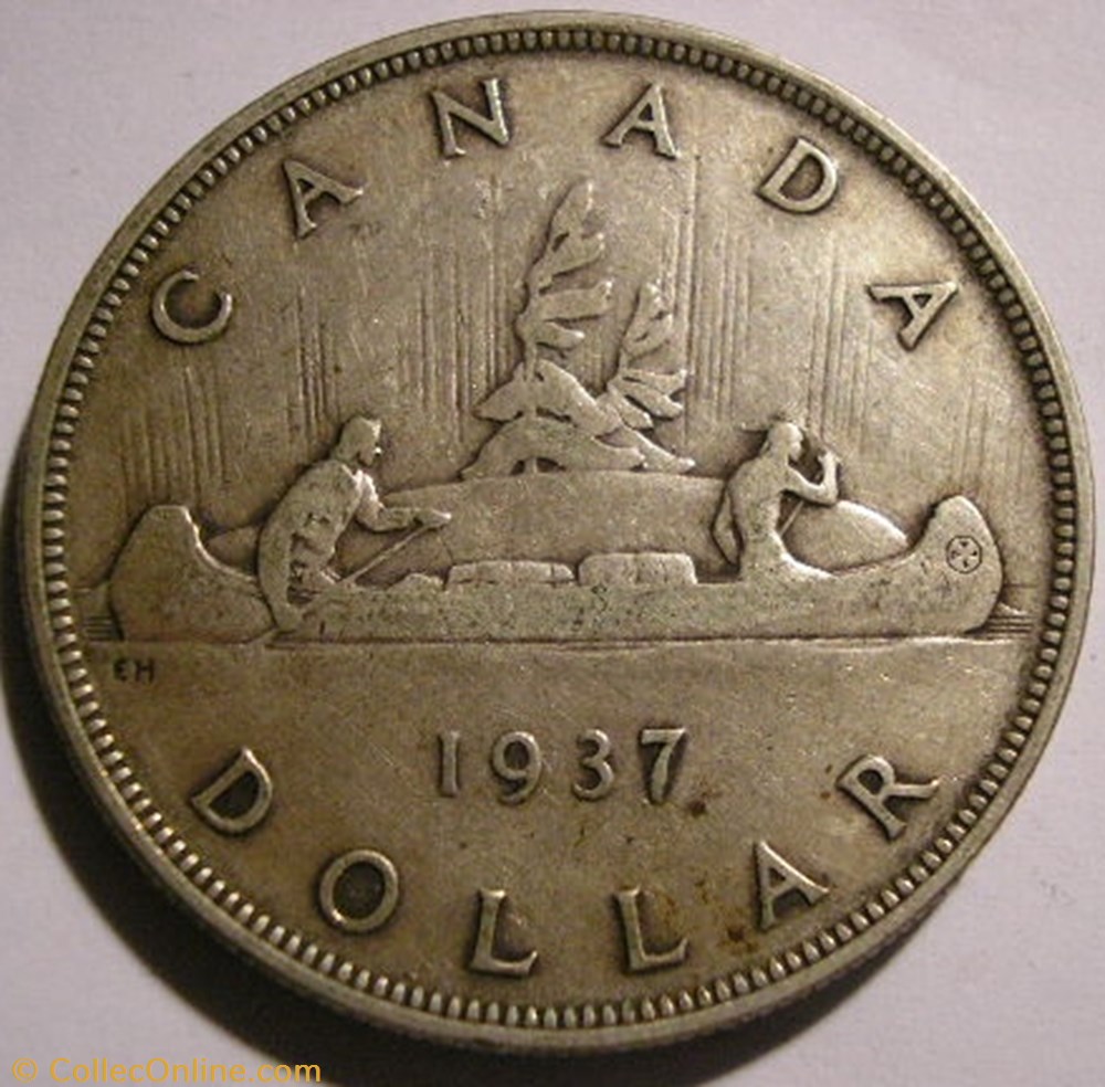 George VI - 1 Dollar 1937 monnaie monde canadum george vi 1 dollar 1937