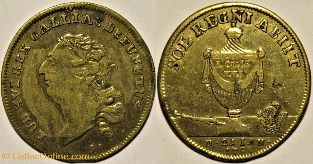 Louis XVI - Jeton 1793, martyr du roi monnaies paranumismatique jetons poids louis xvi jeton 1793 martyr du roi