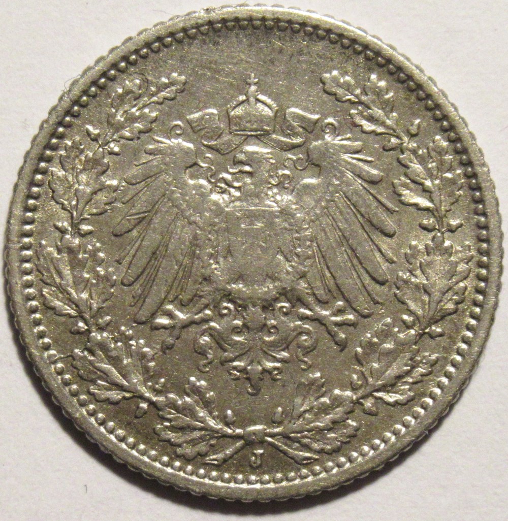 Wilhelm II - 1/2 Mark 1905 Hamburg, German Empire monnaies monde allemagne wilhelm ii 1 2 mark 1905 hamburg german empire