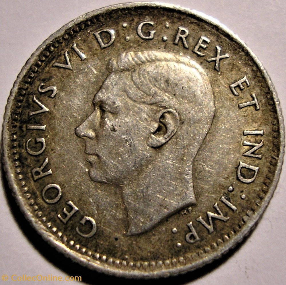 George VI - 10 Cents 1942 (ex.2) monnaie monde canadum george vi 10 cents 1942 ex 2