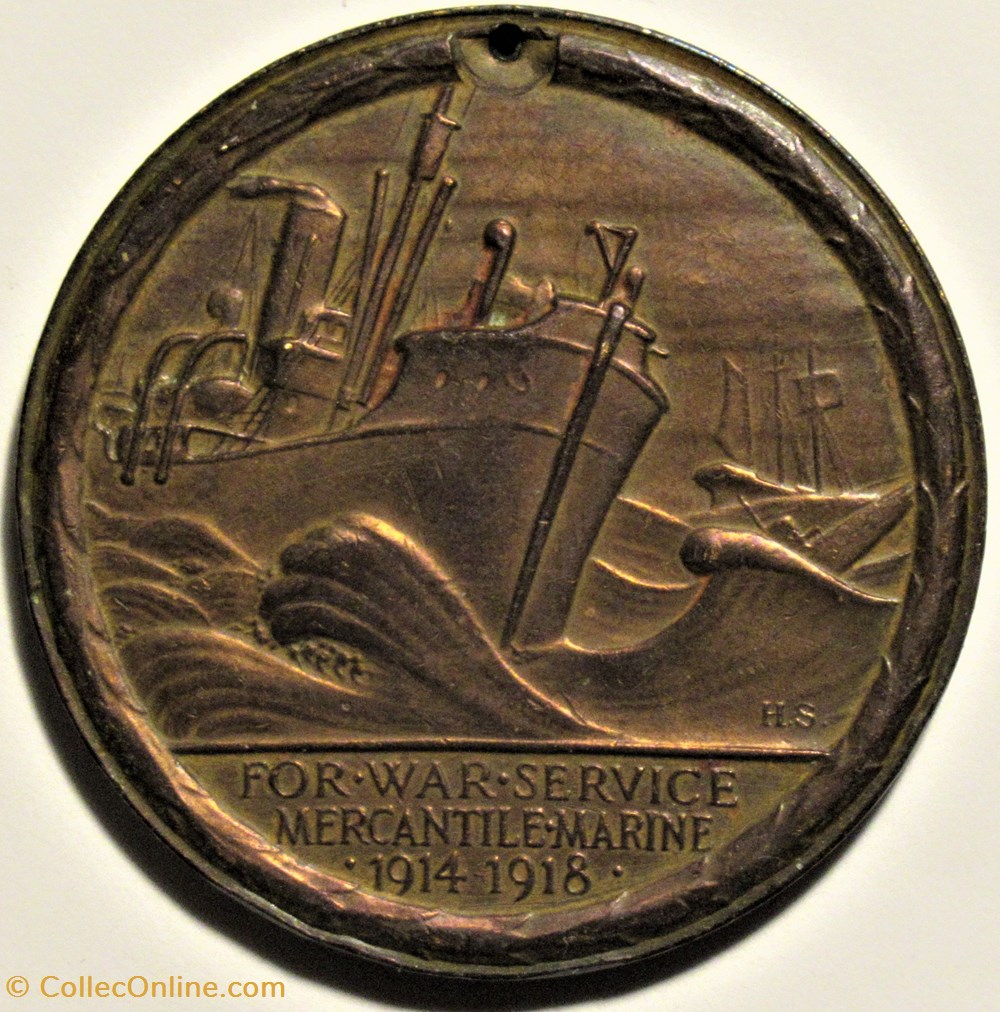 George V of UK - 1919 Mercantile Marine Medal medailles royaume uni george v of uk 1919 mercantile marine medal