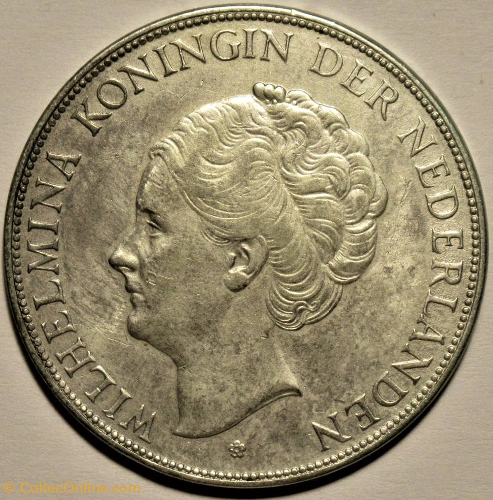 Wilhelmina of Netherlands - 2½ Gulden 1930 monnaies monde pays bas wilhelmina of netherlands 2 gulden 1930