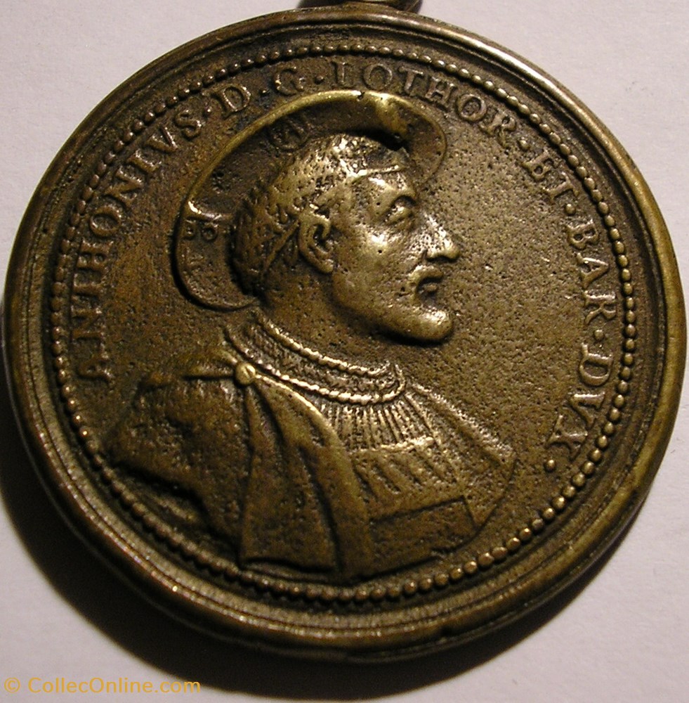 medailles france royaux noblesse antoine de lorraine renee de bourbon medaille saint urbain c 1728