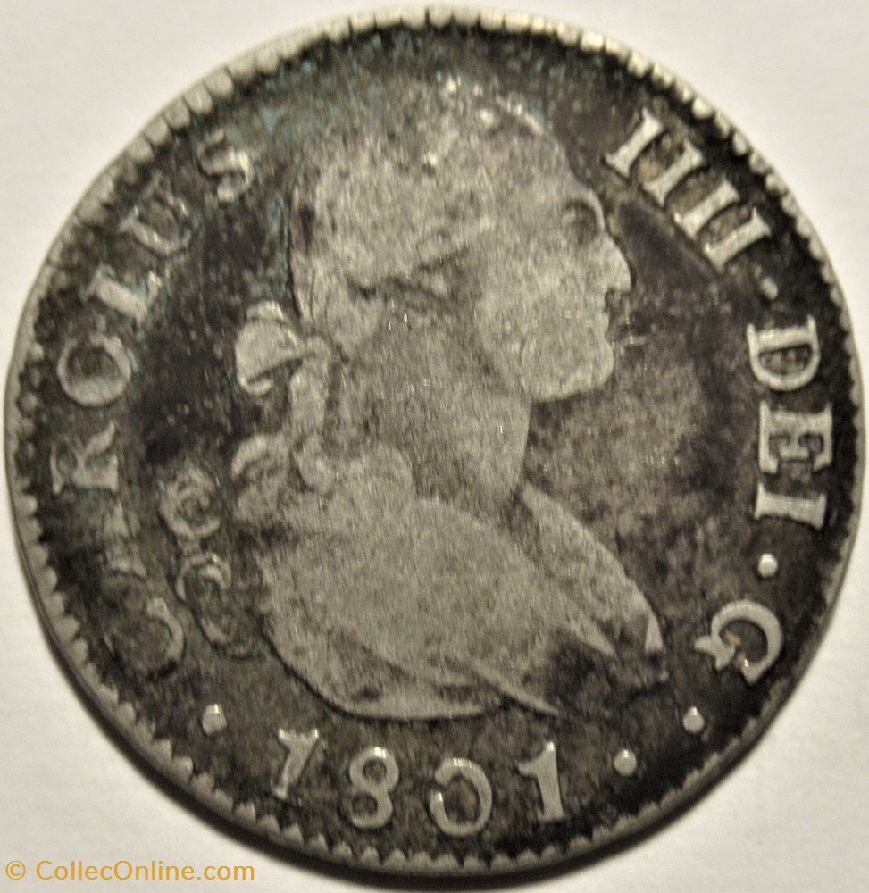 monnaies monde espagne 1801 2 reales sevilla carlos iv de espana