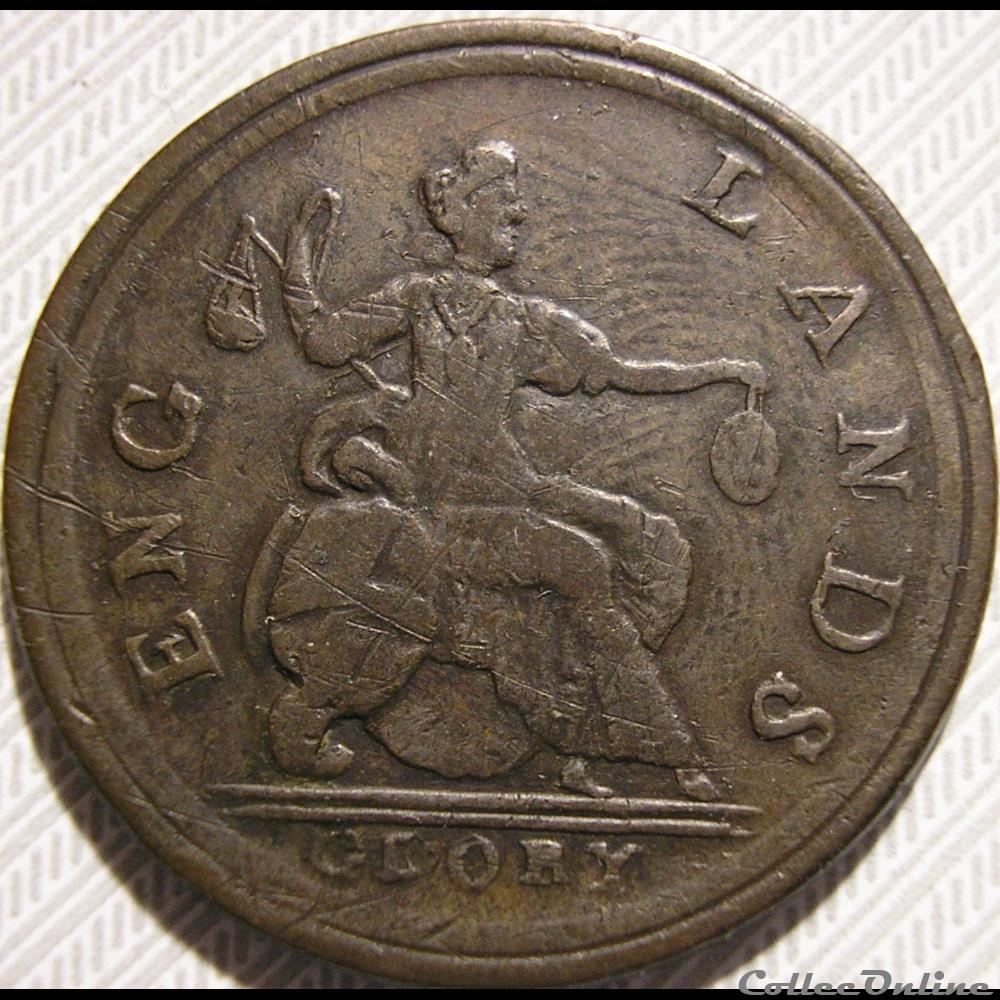 monnaies monde royaume uni 1790s gulielmus shakespear evasion halfpenny token england