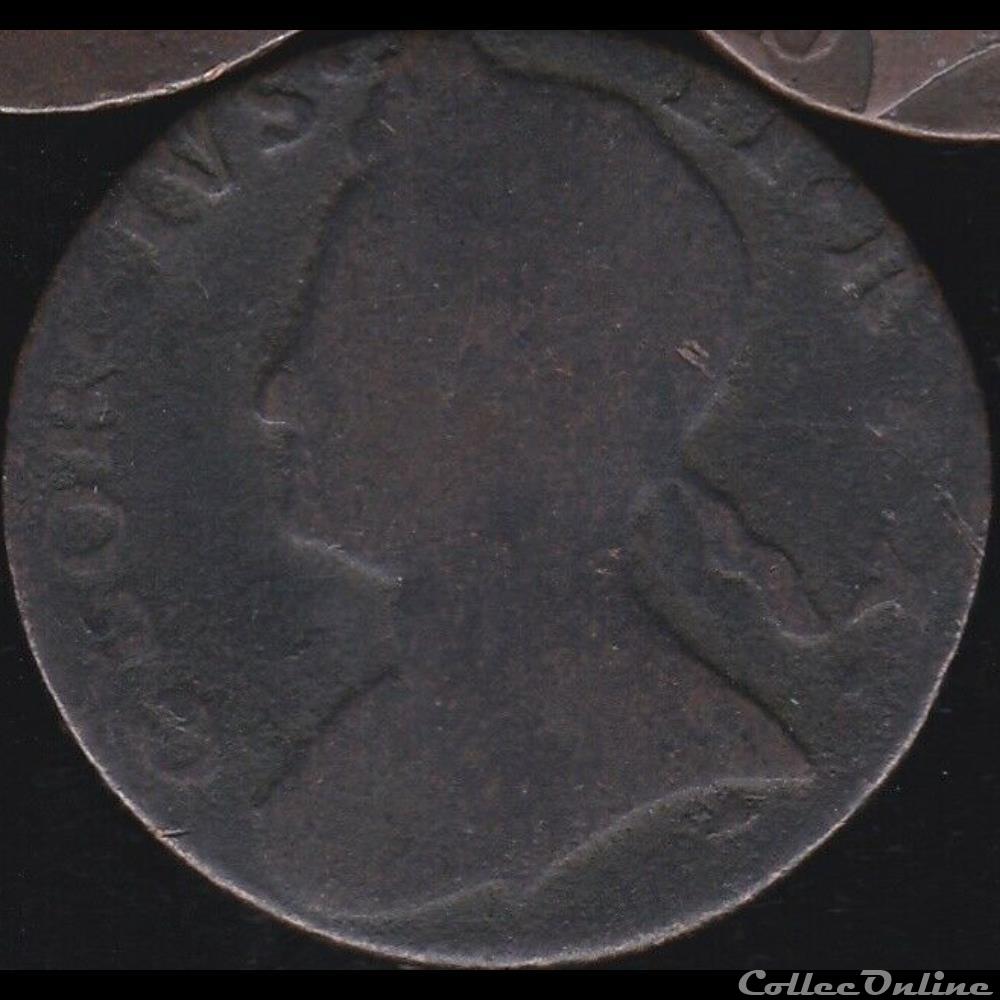 monnaie monde etat uni 1729 1739 half penny no regal george ii of great britain