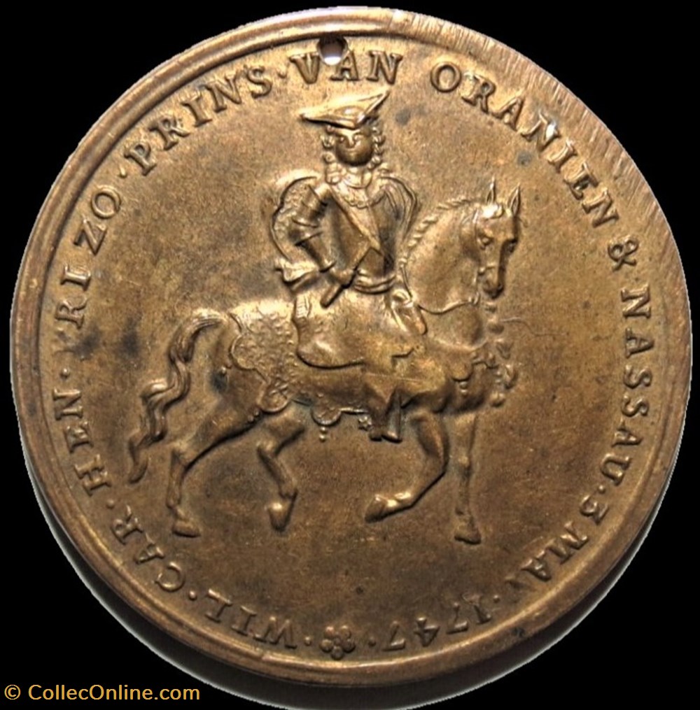 Medal 1747 - Inauguration of Willem IV, Prince of Orange-Nassau, Stadtholder of Netherlands medailles pays bas medal 1747 inauguration of willem iv prince of orange nassau stadtholder of netherlands
