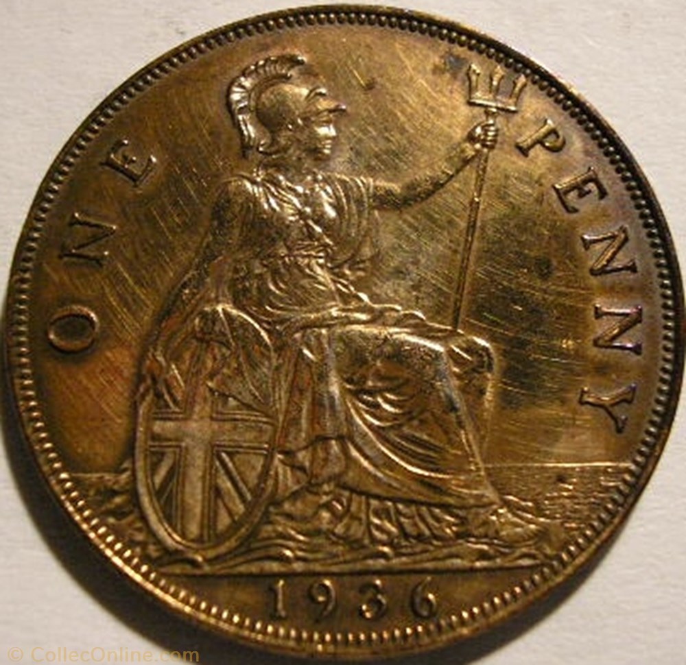 George V - One Penny 1936 - Great Britain monnaies monde royaume uni george v one penny 1936 great britain