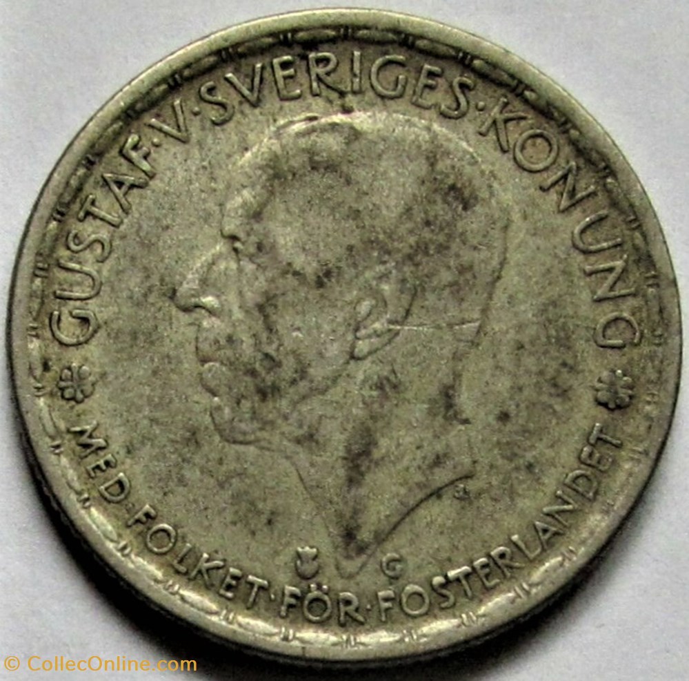 monnaies monde suede gustaf v of sweden 1 krona 1945 ex 2