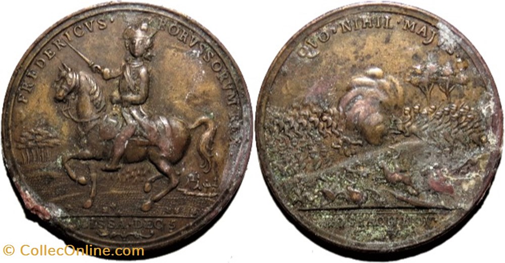 monnaies europe medievale saint empire romain germanique 1757 prussia medal of friedrich ii battle of rosbach and lissa