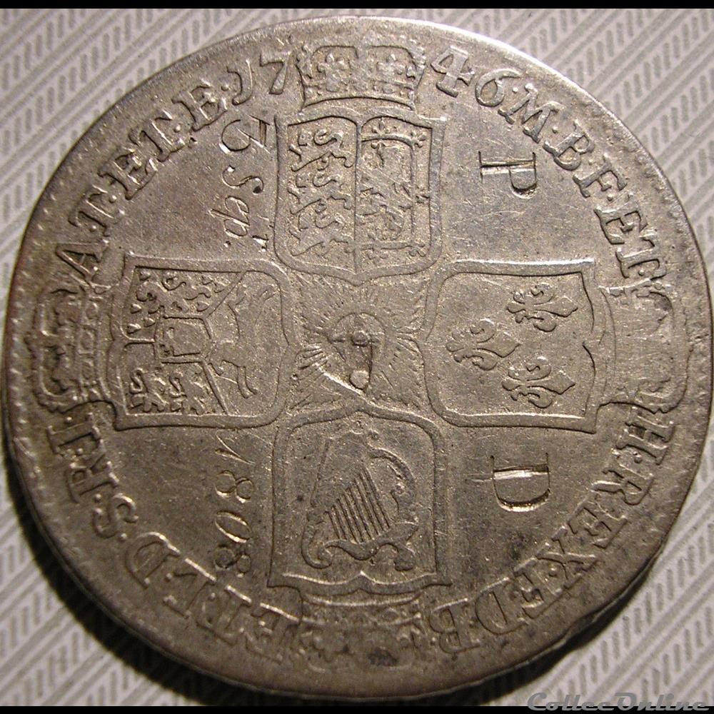 George II - Half Crown 1746 Great Britain monnaies europe medievale royaume d angleterre george ii half crown 1746 great britain
