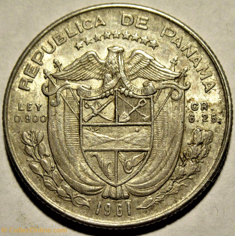 Panama - ¼ Balboa 1961 3 monnaies monde panama balboa 1961