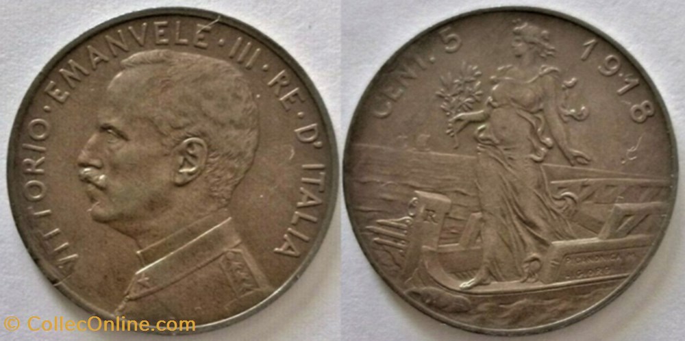 1918 Regno d'Italia, 5 Centesimi, Roma - Vittorio Emanuele III (ex.2) monnaies monde italie 1918 regno italia 5 centesimi roma vittorio emanuele iii ex 2