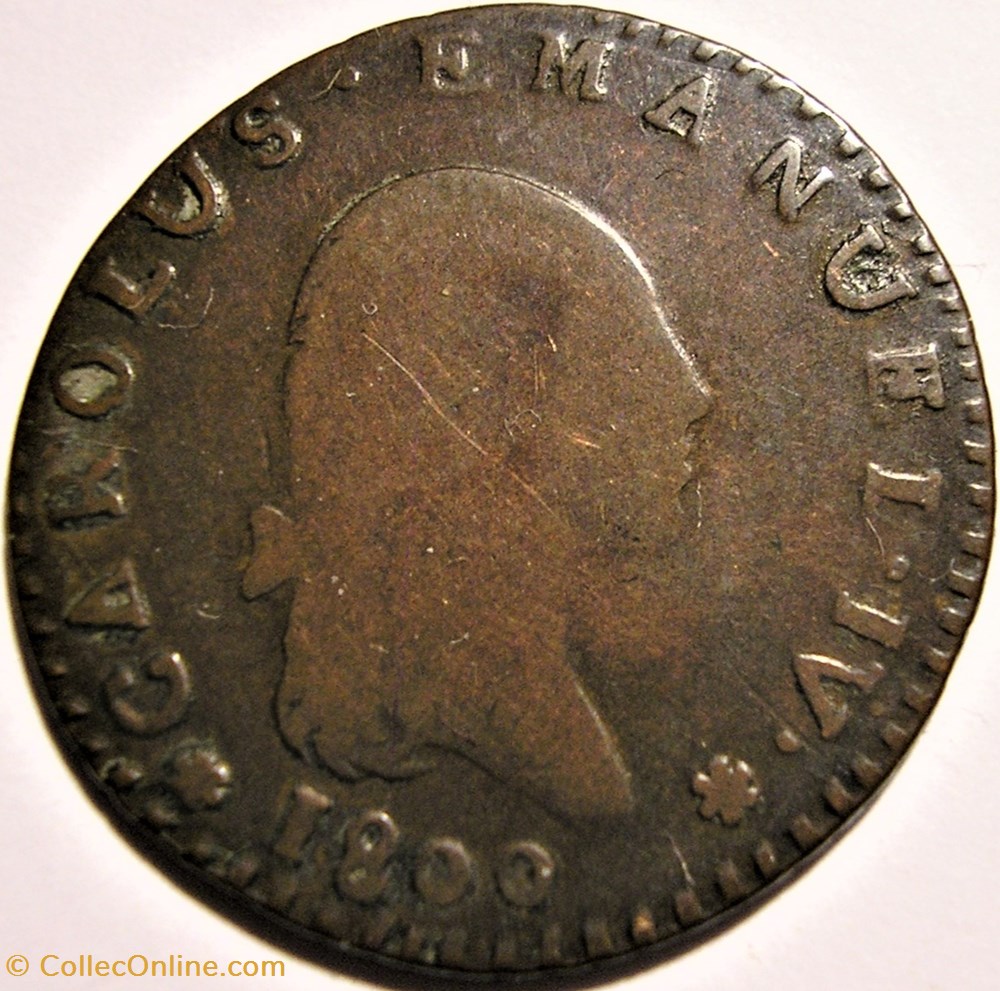 1800 Royaume de Sardaigne, 7.6 Soldi - Charles-Emmanuel IV de Savoie monnaies monde italie 1800 royaume de sardaigne 7 6 soldi charles emmanuel iv de savoie