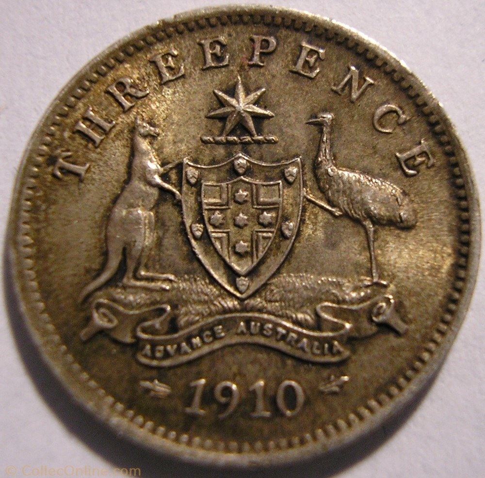 Edward VII - 3 Pence 1910 - Australia monnaie monde australie edward vii 3 pence 1910 australia