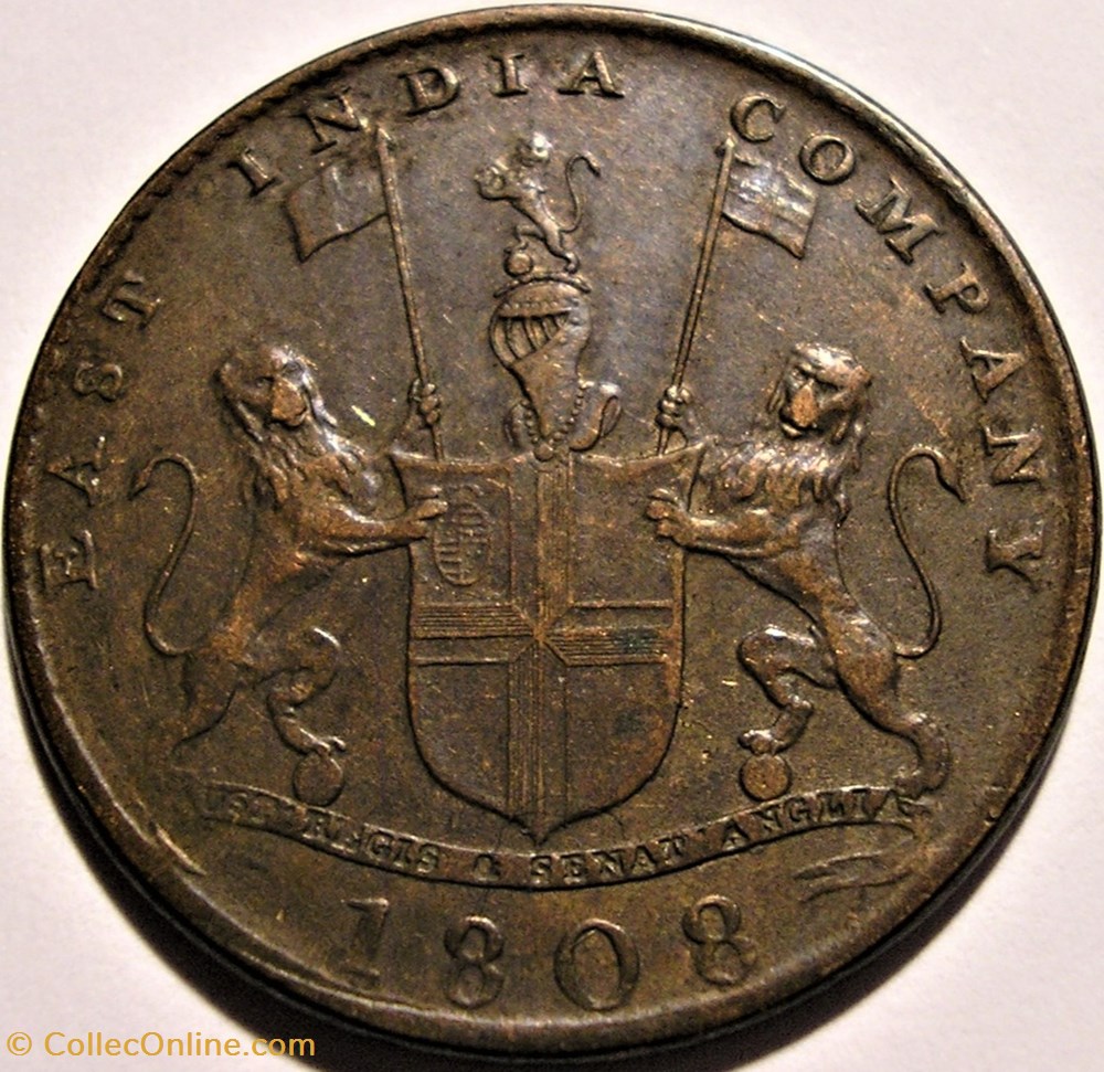 monnaie monde inde king george iii 10 cash 1808 madras presidency ex 2