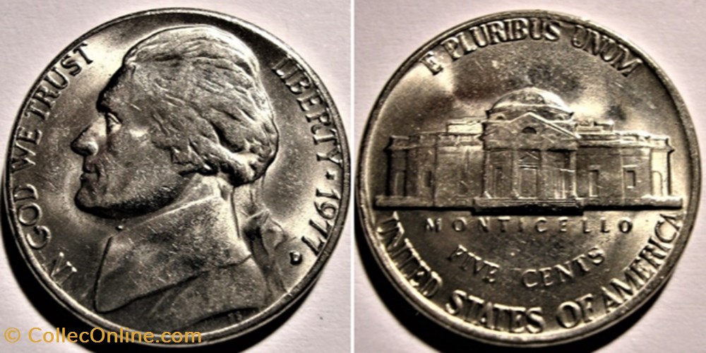 1977 Five Cents Jefferson, Denver monnaies monde etats unis 1977 five cents jefferson denver