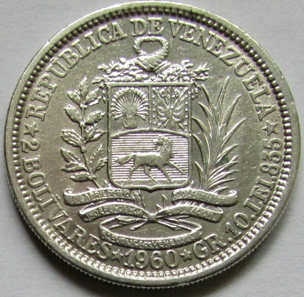 monnaies monde venezuela 2 bolivares 1960
