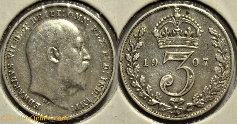 Edward VII - 3 Pence 1907 - United Kingdom (ex.2) monnaies monde royaume edward vii 3 pence 1907 united kingdom ex 2