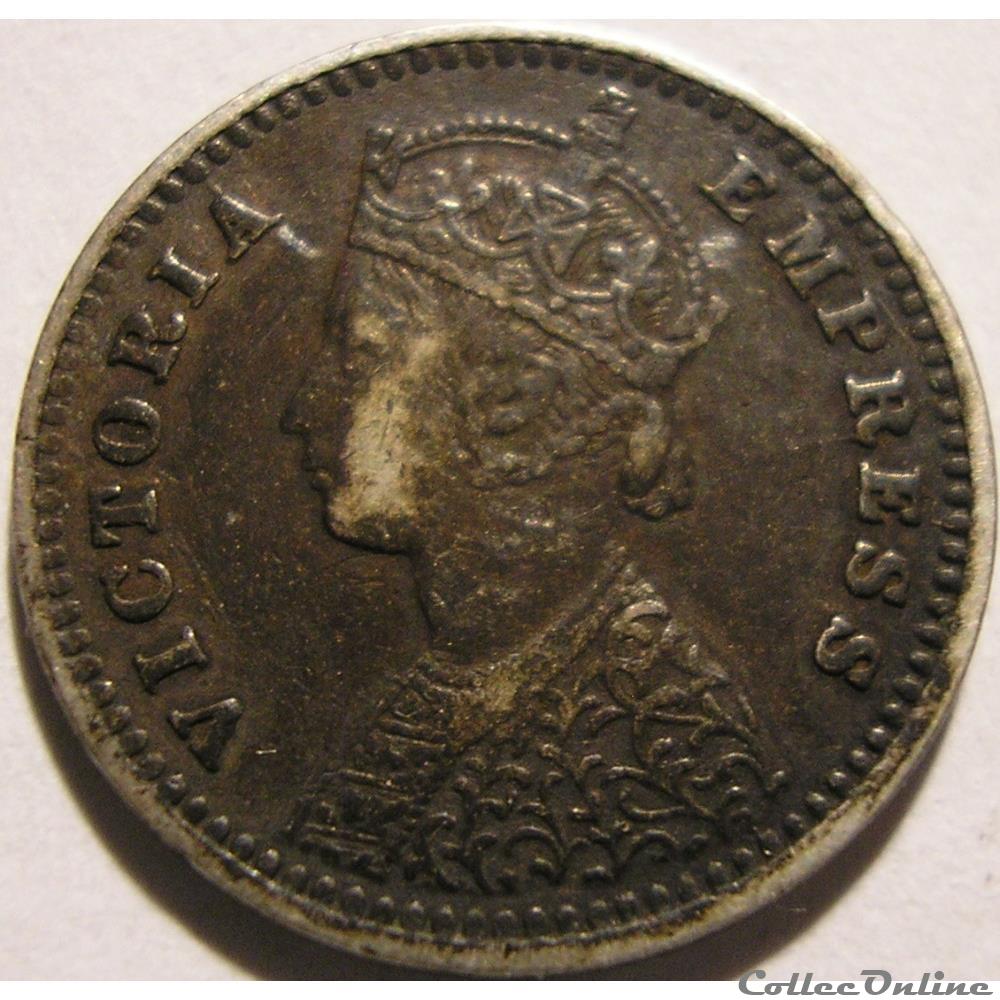 Victoria - Two Annas 1887 Calcutta - British India monnaie monde inde victoria two annas 1887 calcutta british india
