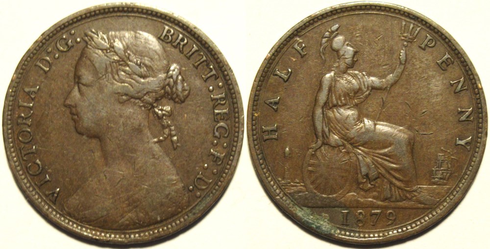 Victoria - Half Penny 1879 - Great Britain monnaies monde royaume uni victoria half penny 1879 great britain