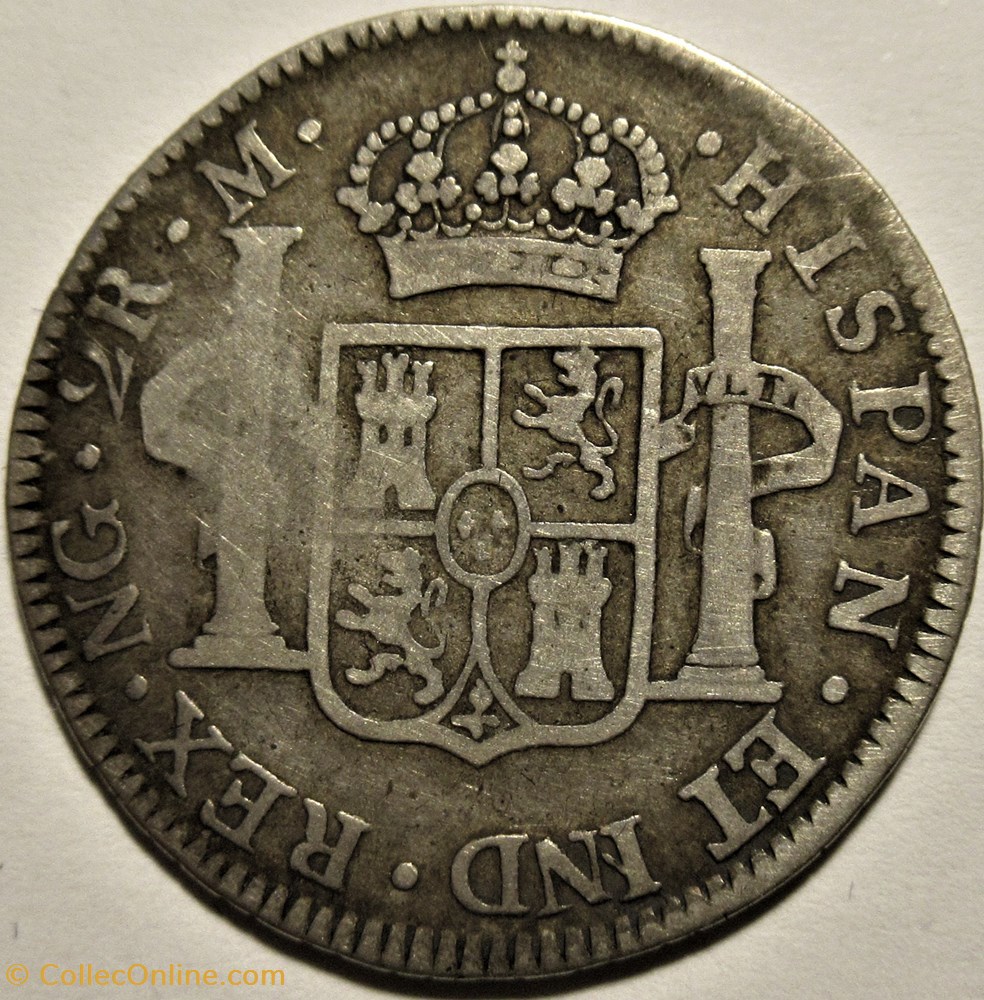 Guatemala - 2 Reales 1803 NG M - Carlos IV de España 3 monnaies monde guatemala 2 reales 1803 ng m carlos iv de espana