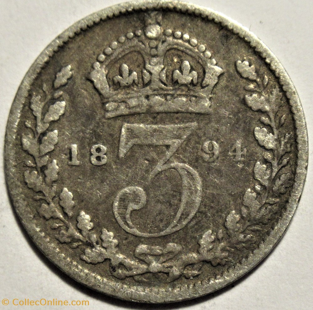 monnaies monde royaume uni victoria 3 pence 1894 kingdom of great britain
