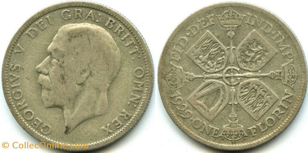 monnaies monde royaume uni george v one florin 1929 great britain
