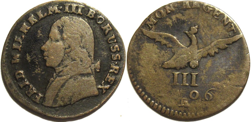 monnaies europe medievale a saint empire romain germanique friedrich wilhelm iii 3 groscher 1806 berlin