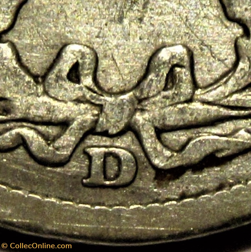 1908 Denver Dime - Repunched Date and Mintmark 5 monnaies monde etats unis 1908 denver dime repunched date and mintmark