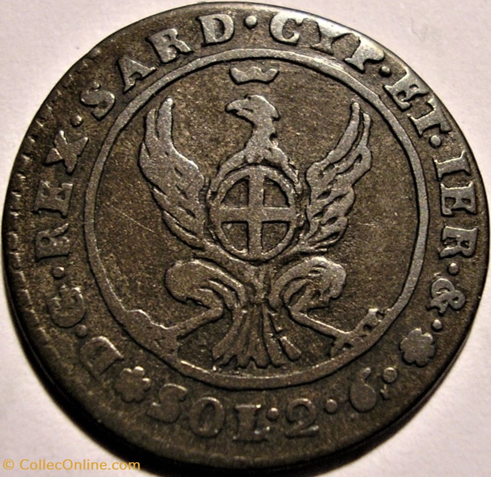 1799 Royaume de Sardaigne, 2.6 Soldi - Charles-Emmanuel IV de Savoie - Off Center monnaie monde italie 1799 royaume de sardaigne 2 6 soldi charles emmanuel iv de savoie off center