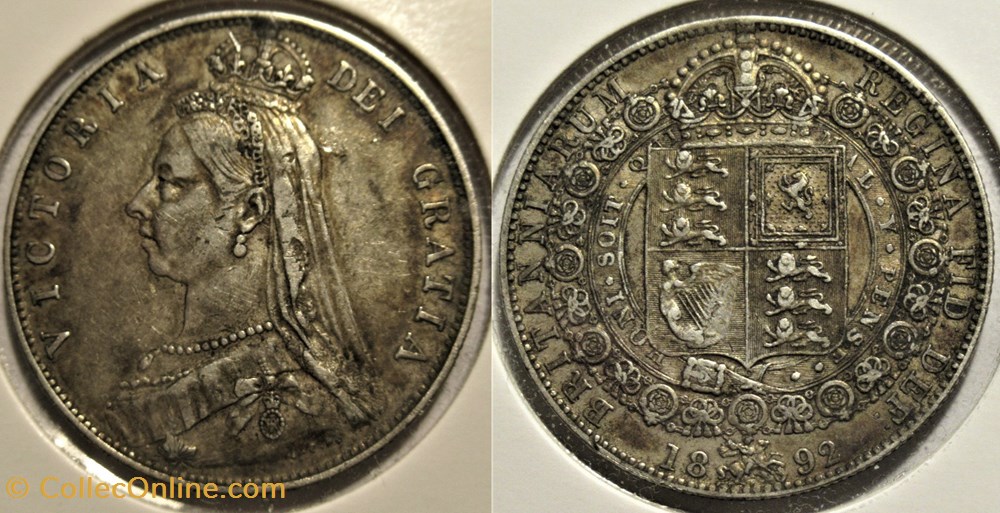 Victoria - Half Crown, 1892 - Kingdom of Great Britain monnaies monde royaume uni victoria half crown 1892 kingdom of great britain
