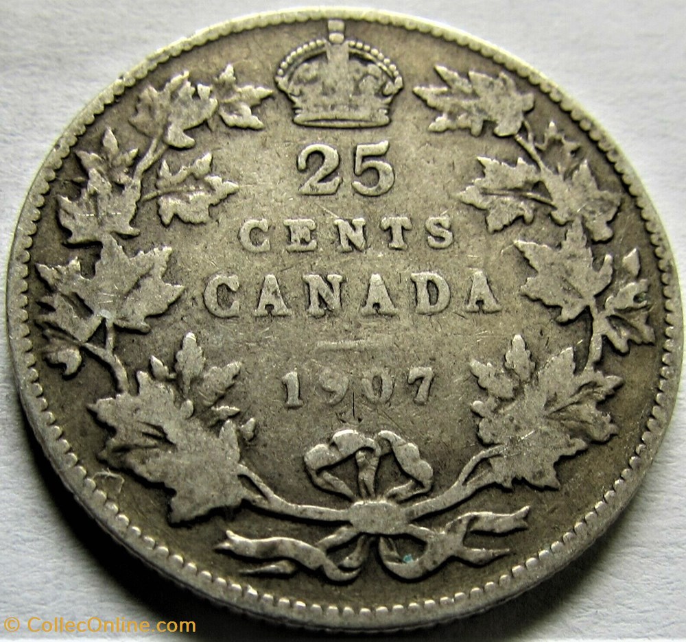 Edward VII - 25 Cents 1907 monnaies monde canada edward vii 25 cents 1907