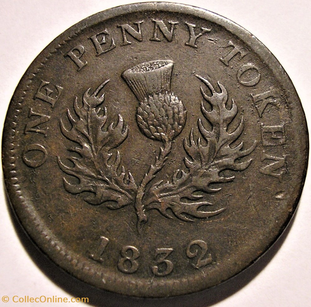 George IV - One Penny Token 1832 - Nova Scotia (ex.3) 3 monnaie monde canadum george iv one penny token 1832 nova scotia ex 3