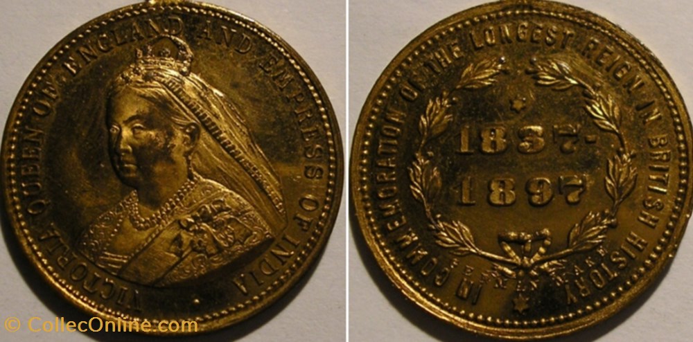 Queen Victoria - Longest Reign Commemorative Medalet 1837-1897 medaille royaume uni queen victoria longest reign commemorative medalet 1837 1897