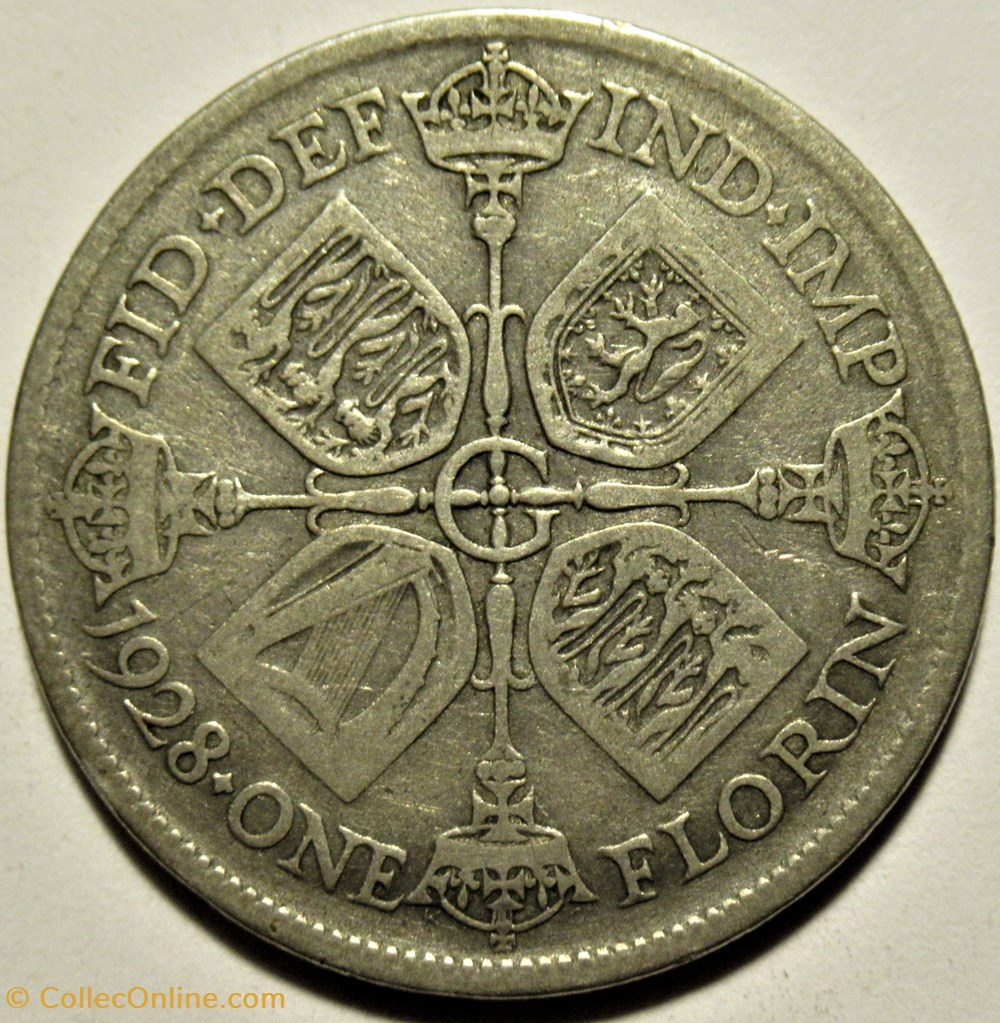 monnaies monde royaume uni george v one florin 1928 great britain