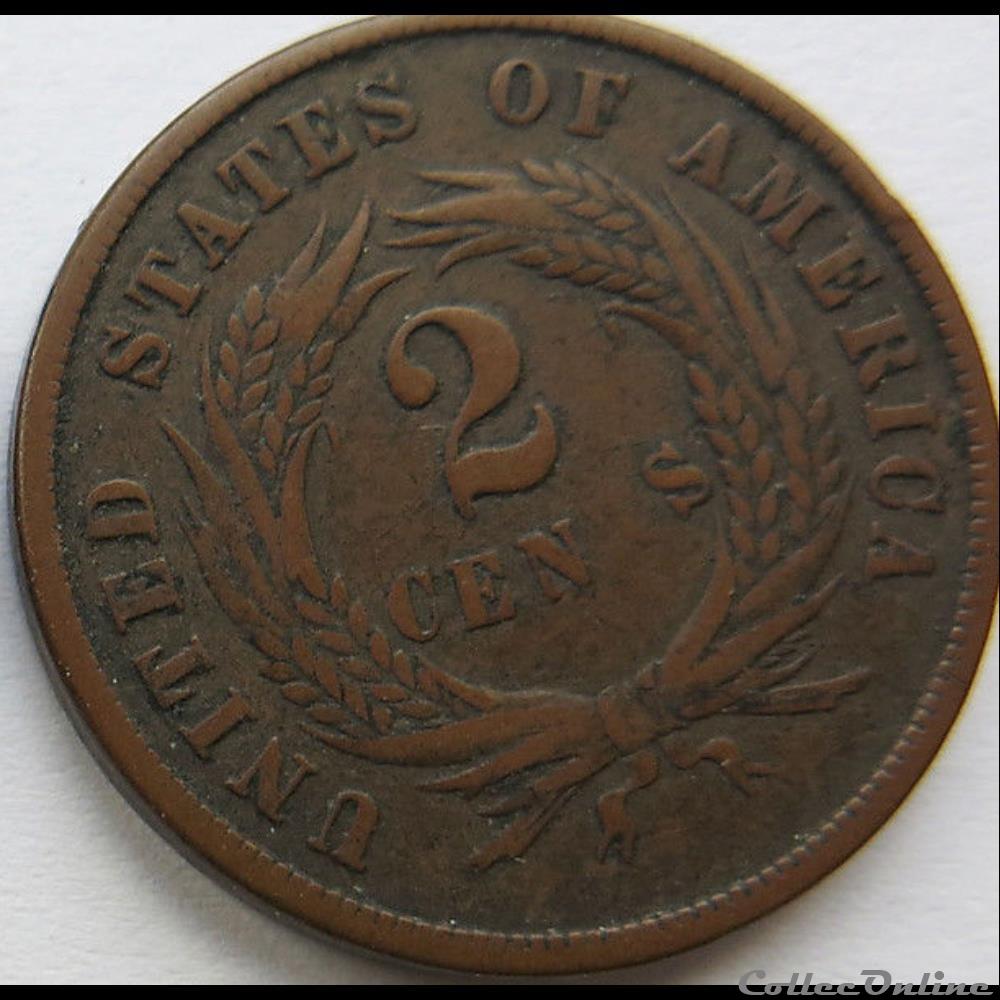 monnaie monde etat uni 1868 two cents