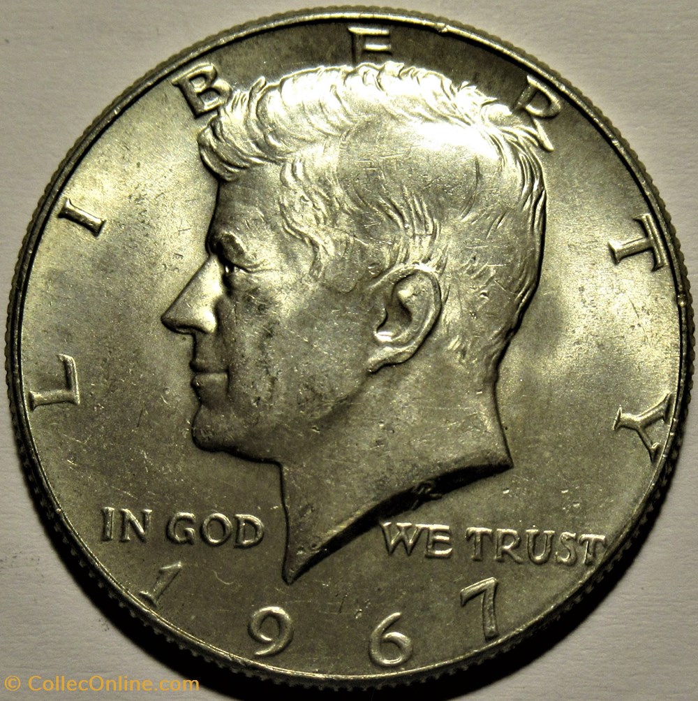 1967 Denver Half Dollar 3 monnaies monde etats unis 1967 denver half dollar