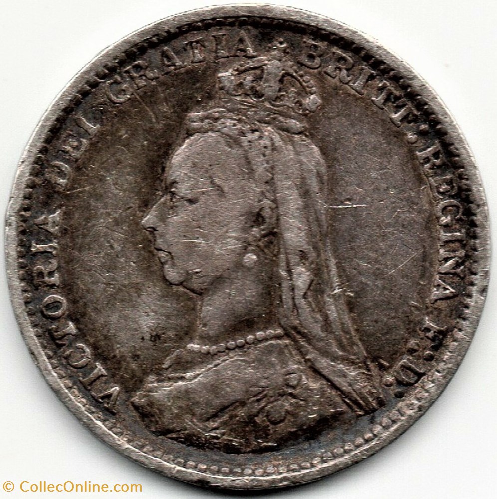 Victoria - 3 pence 1889 Kingdom of Great Britain (ex.2) monnaie monde royaume uni victoria 3 pence 1889 kingdom of great britain ex 2