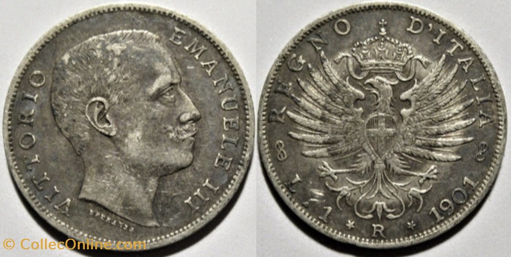 1901 Royaume d'Italie, Lira, Roma - Vittorio Emanuele III (ex.2) monnaies monde 1901 royaume italie lira roma vittorio emanuele iii ex 2