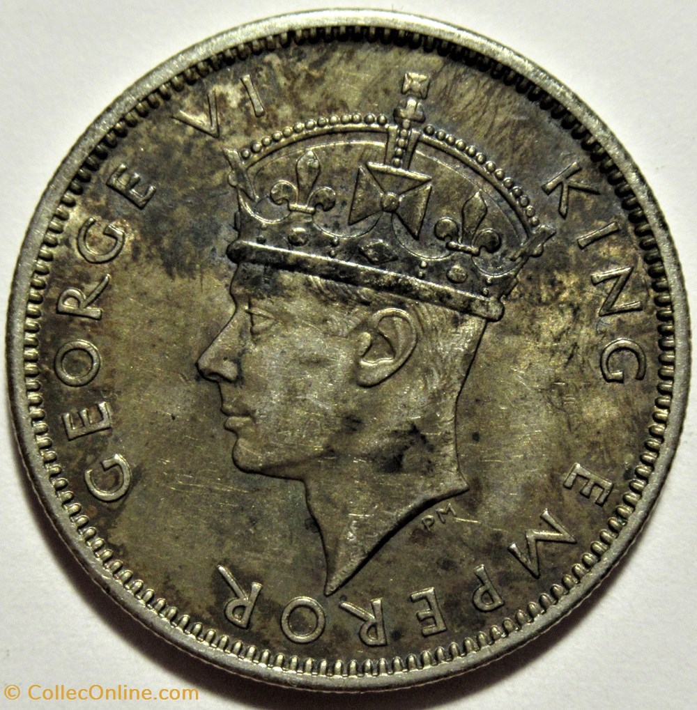 George VI - 1 Shilling 1943 S - Fiji 2 monnaies monde iles fidji george vi 1 shilling 1943 s fiji