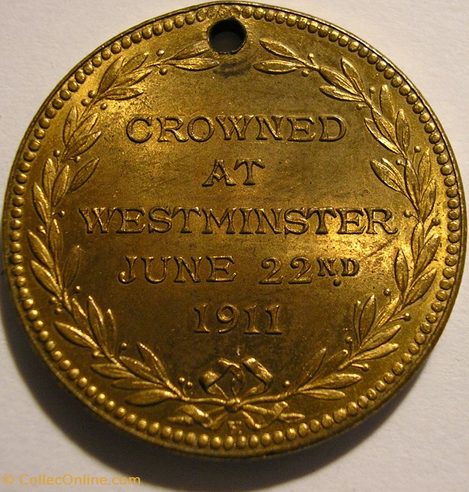George V & Mary - Coronation Medallion, Westminster 1911 Heaton 3 monnaie jeton mereaux george v mary coronation medallion westminster 1911 heaton