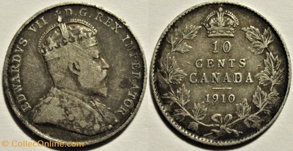 Edward VII - 10 Cents 1910 monnaies monde canada edward vii 10 cents 1910