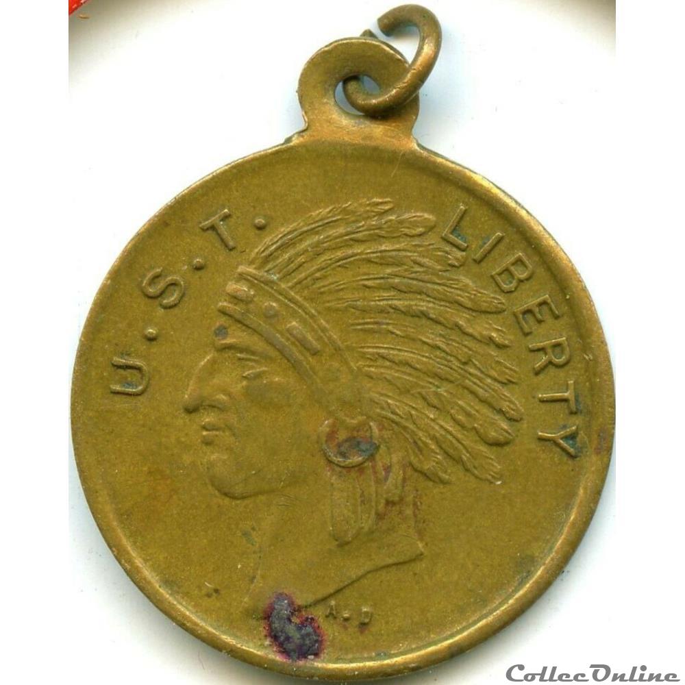 1917 Indian Scouts Token - American troops in France monnaie monde etat uni 1917 indian scouts token american troops in france