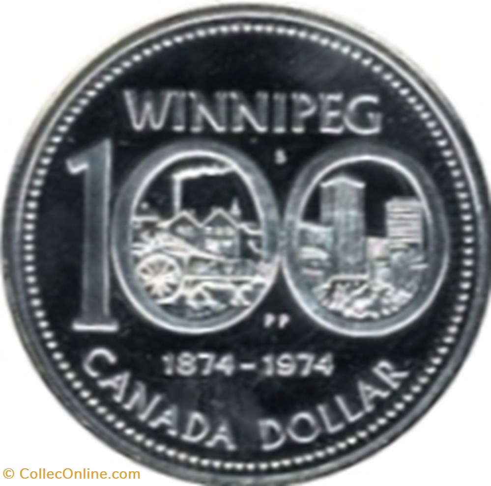 Elizabeth II - 1 Dollar 1874-1974 Winnipeg, Centennial 5 monnaie monde canadum elizabeth ii 1 dollar 1874 1974 winnipeg centennial