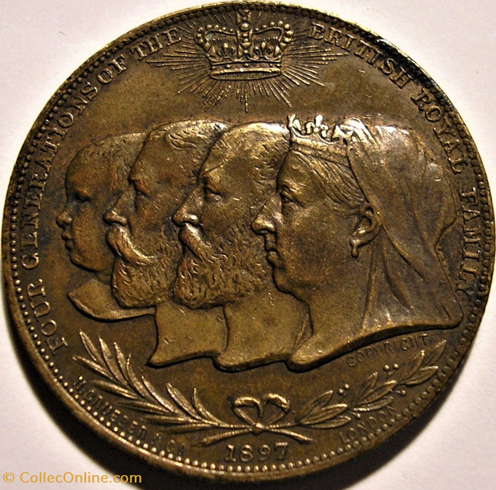 monnaies jetons mereaux victoria the royal family 1897 diamond jubilee token uk ex 2