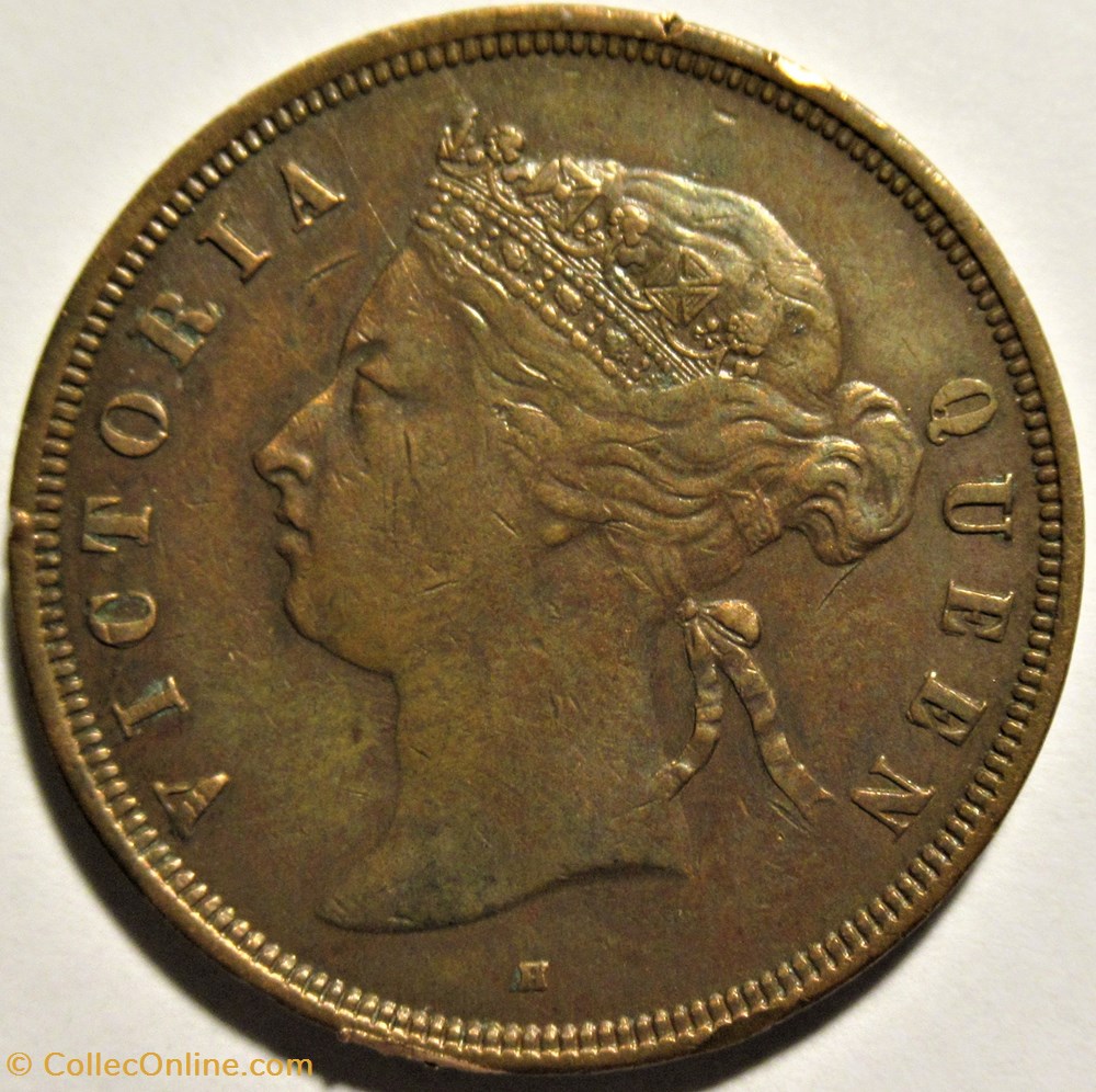 Victoria - One Cent 1872 Heaton - Straits Settlements, Malaysia (ex.2) 2 monnaies monde malaisie victoria one cent 1872 heaton straits settlements malaysia ex 2